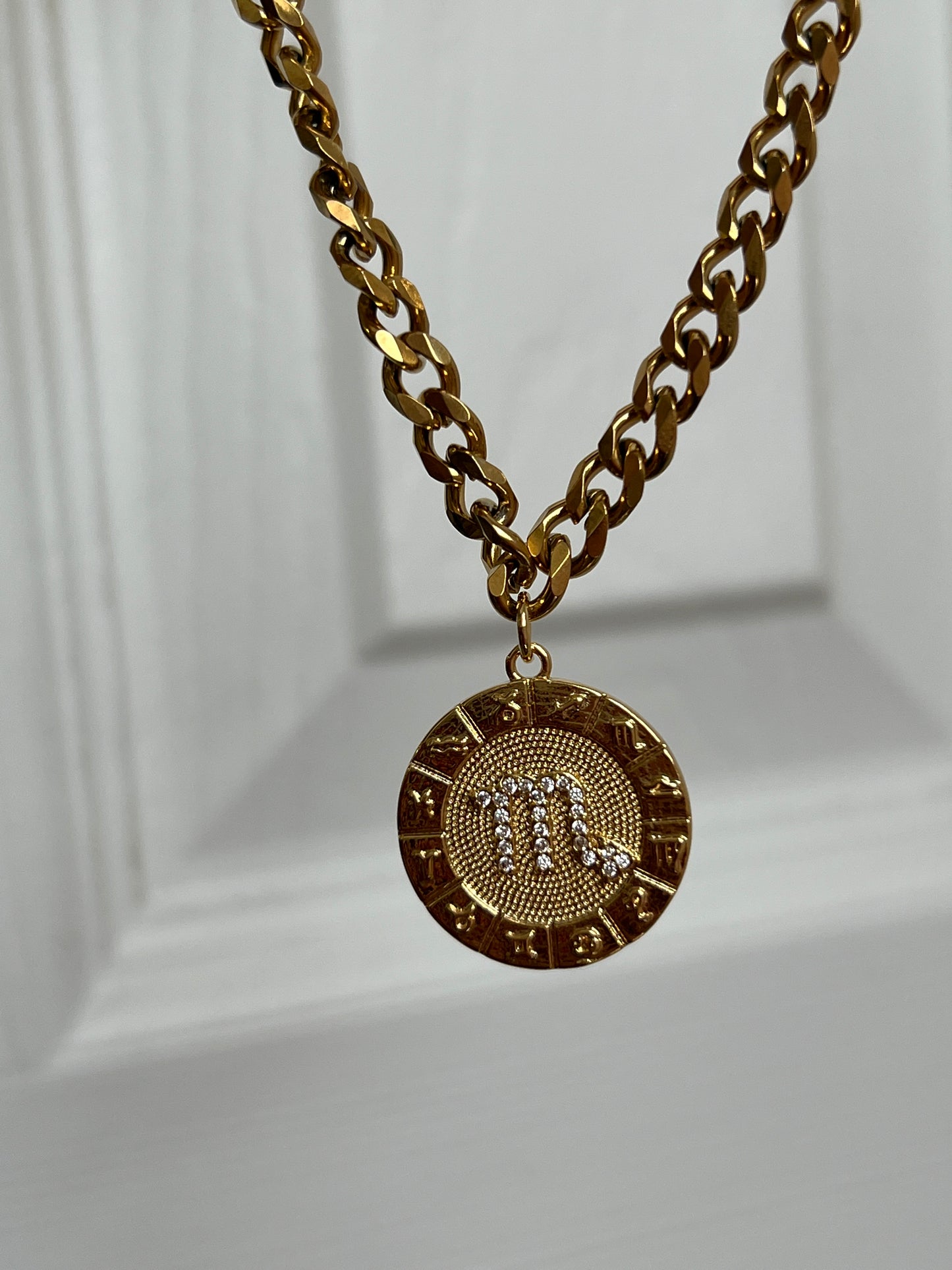 Zodiac signs medallions necklace