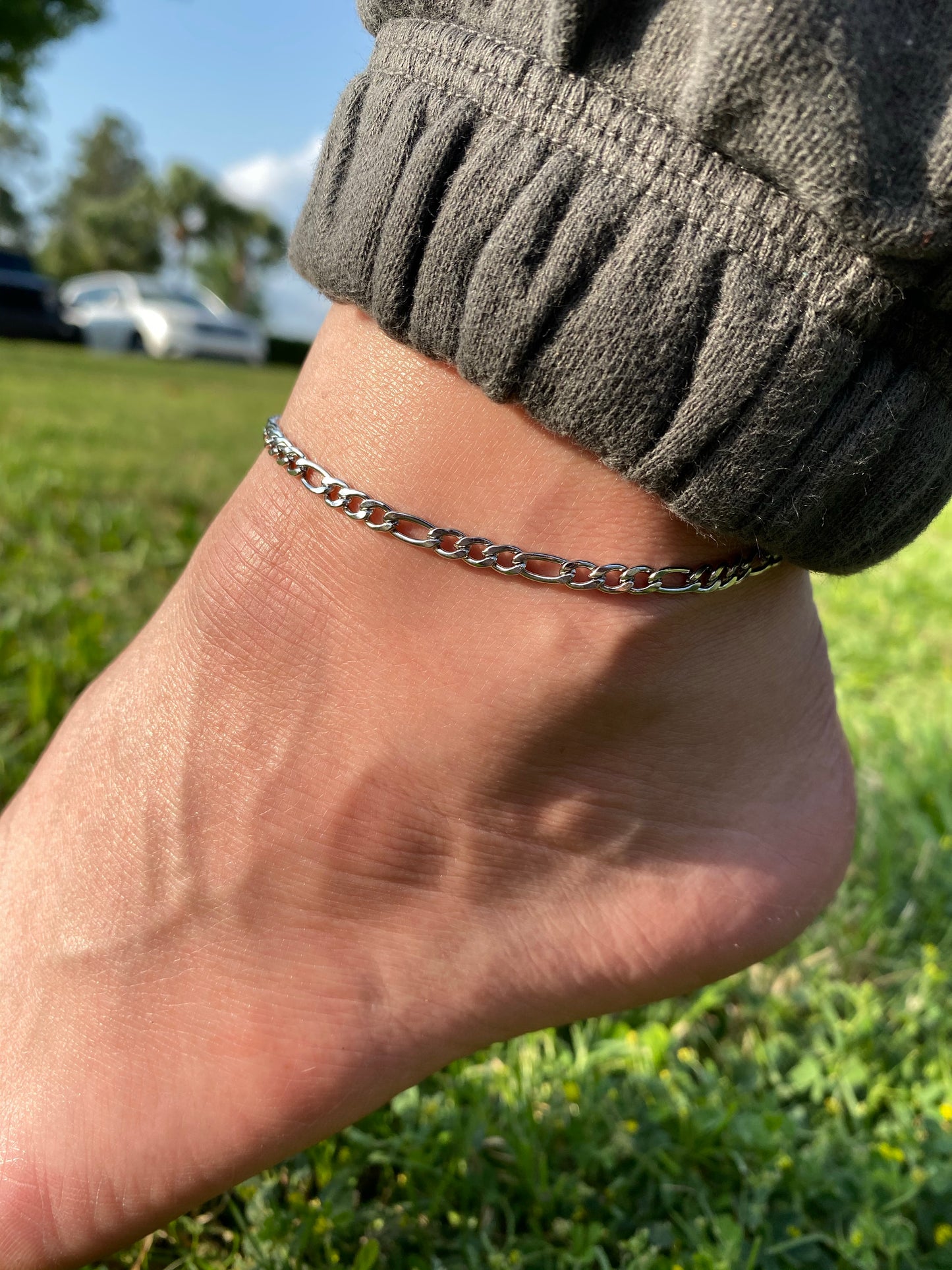 Single silver anklets