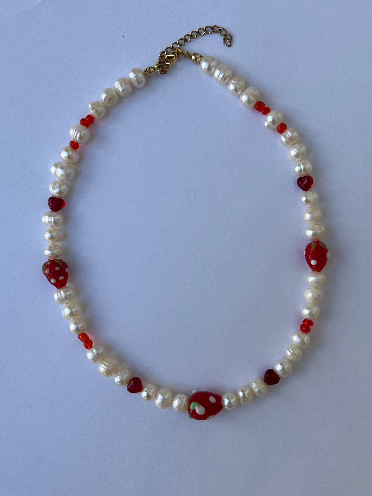 Strawberry pearl necklace