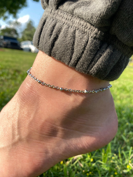 Single silver anklets