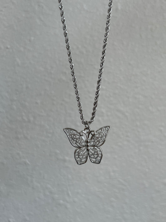 Silver mariposa necklace