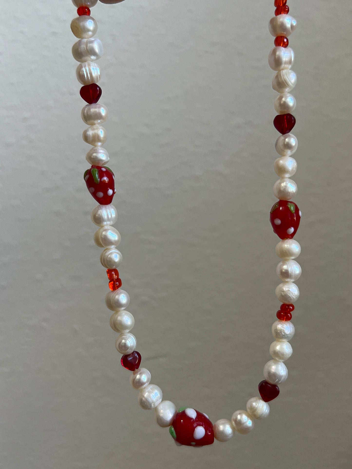 Strawberry pearl necklace