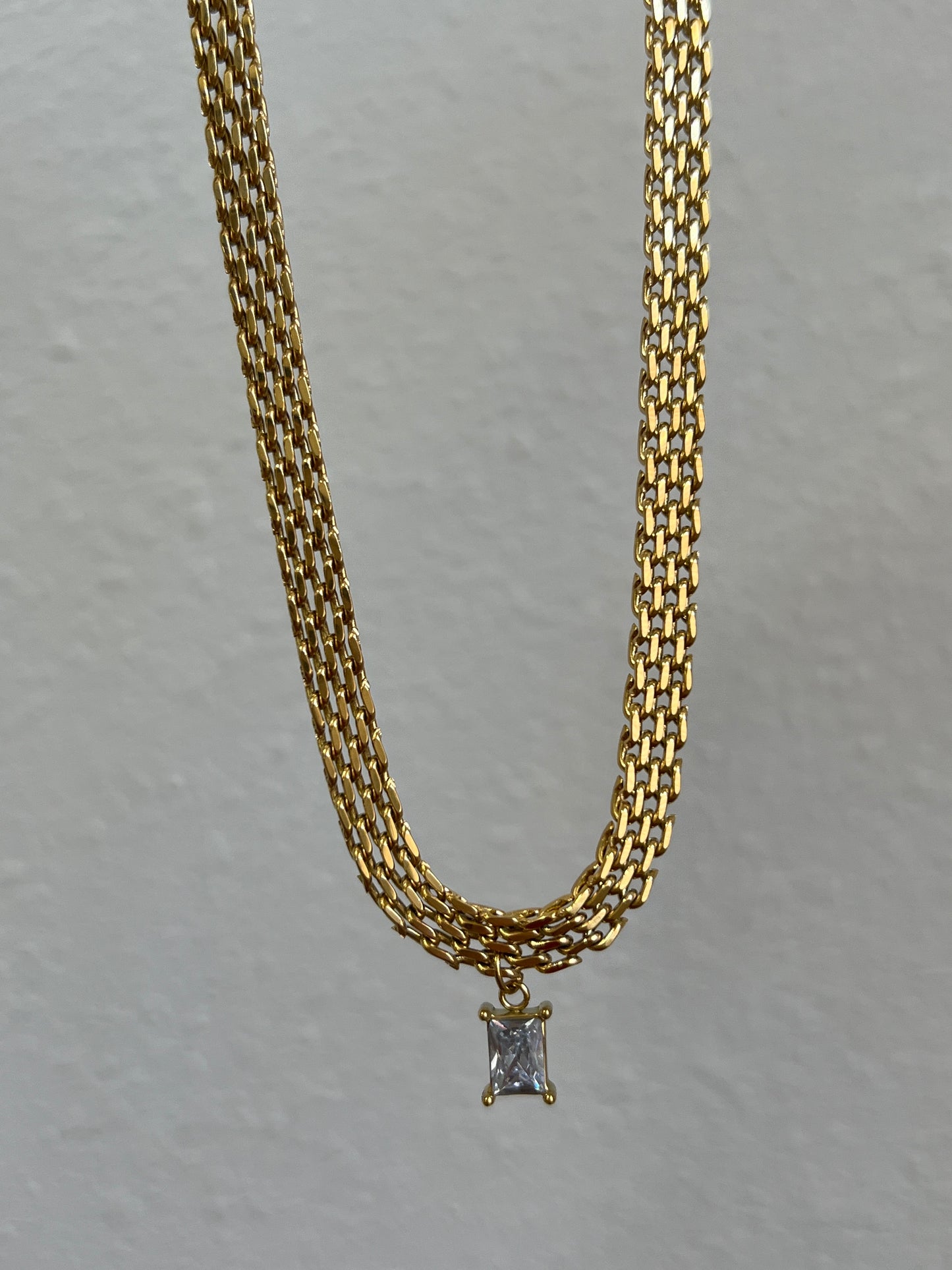 Woven diamond necklace