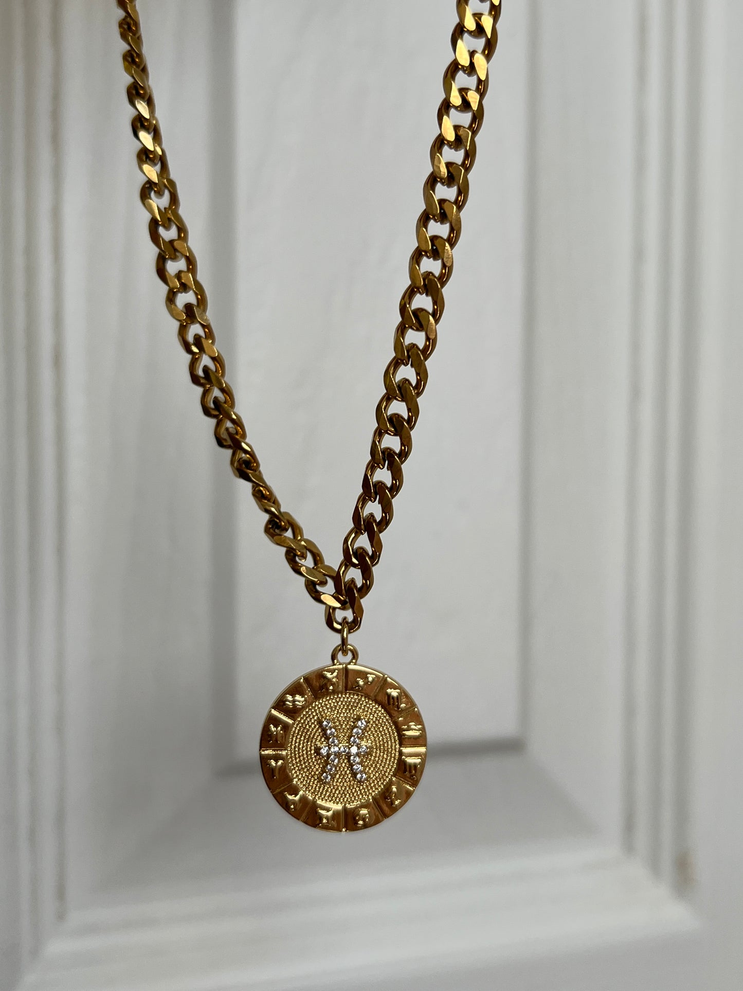 Zodiac signs medallions necklace