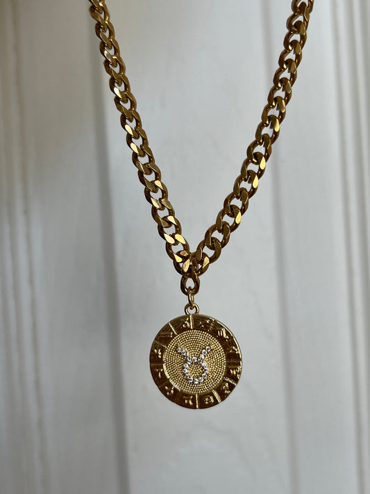 Zodiac signs medallions necklace